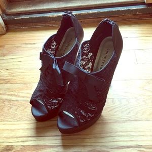 4” Black Lace Heels